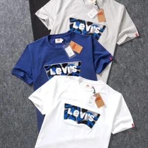 LEVIS CHEST EMBROIDERY COTTON ROUND NECK T-SHIRT