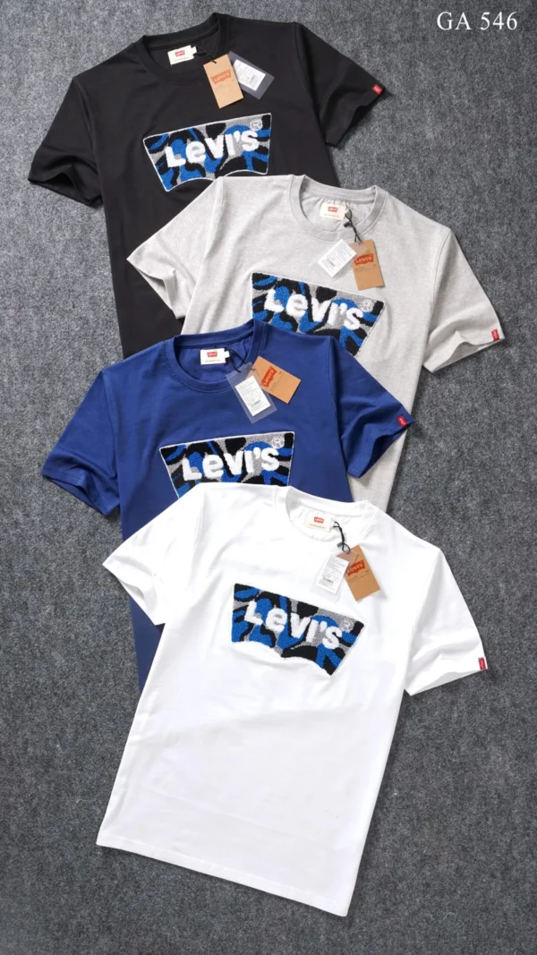 LEVIS CHEST EMBROIDERY COTTON ROUND NECK T-SHIRT