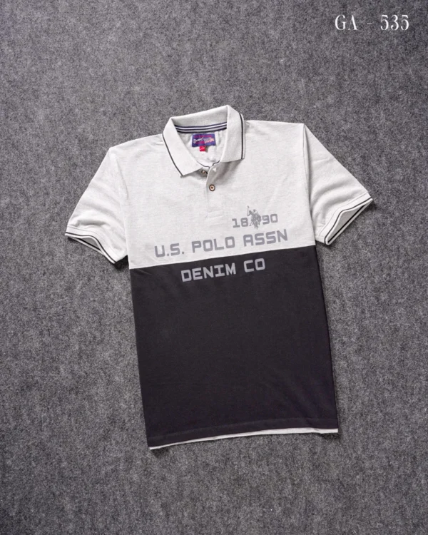 U.S Polo Premium Printed Cotton Matty Polo T shirt - Image 11
