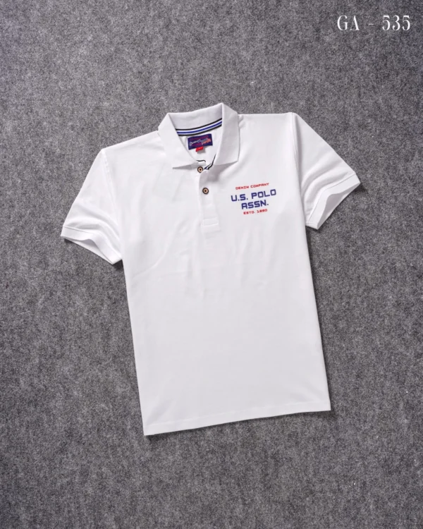 U.S Polo Premium Printed Cotton Matty Polo T shirt - Image 9