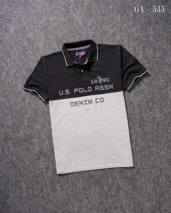 U.S Polo Premium Printed Cotton Matty Polo T shirt - Image 7