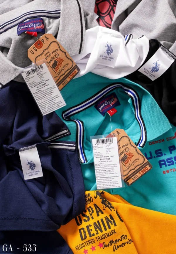 U.S Polo Premium Printed Cotton Matty Polo T shirt - Image 2