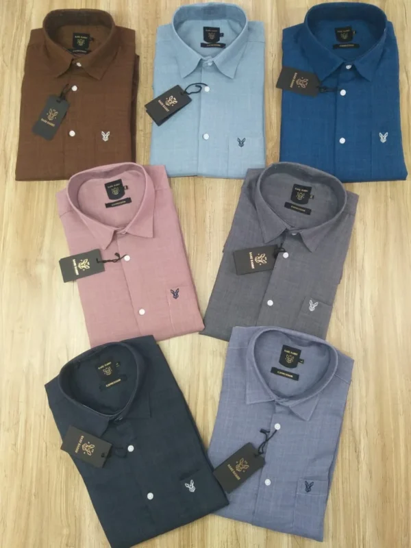 Rare Rabbit Premium Cotton Laser Linen Plain Shirts Full Sleeve