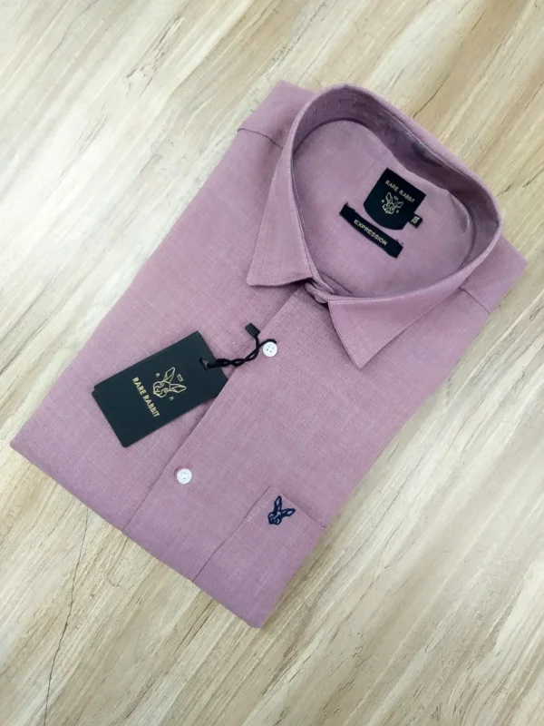 Rare Rabbit Premium Cotton Laser Linen Plain Shirts Full Sleeve - Image 9