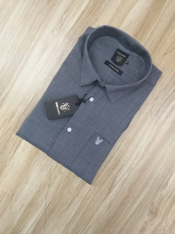 Rare Rabbit Premium Cotton Laser Linen Plain Shirts Full Sleeve - Image 6