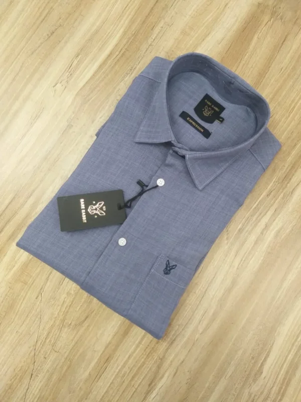 Rare Rabbit Premium Cotton Laser Linen Plain Shirts Full Sleeve - Image 5