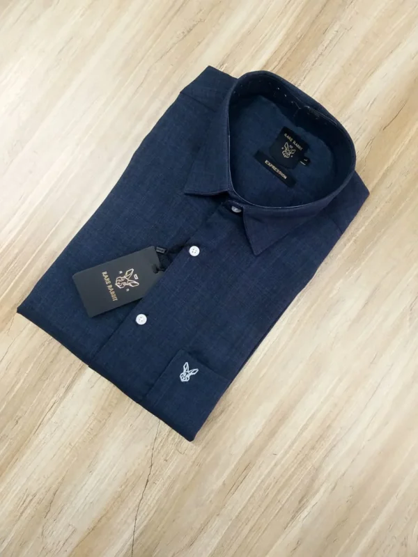 Rare Rabbit Premium Cotton Laser Linen Plain Shirts Full Sleeve - Image 3