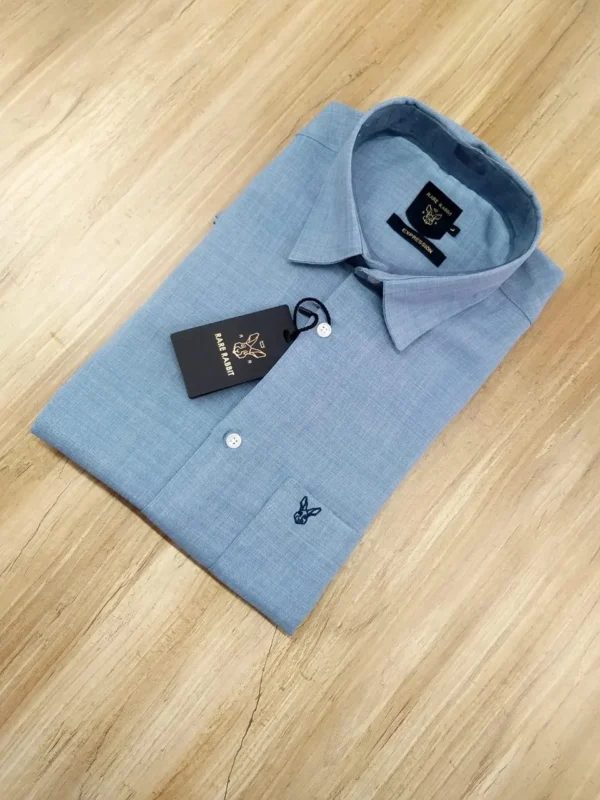 Rare Rabbit Premium Cotton Laser Linen Plain Shirts Full Sleeve - Image 4